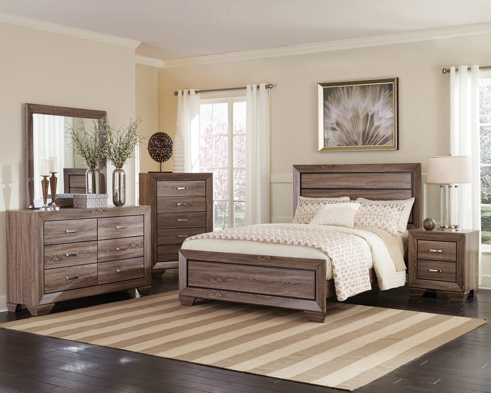 Kauffman Eastern King Storage Bed Washed Taupe