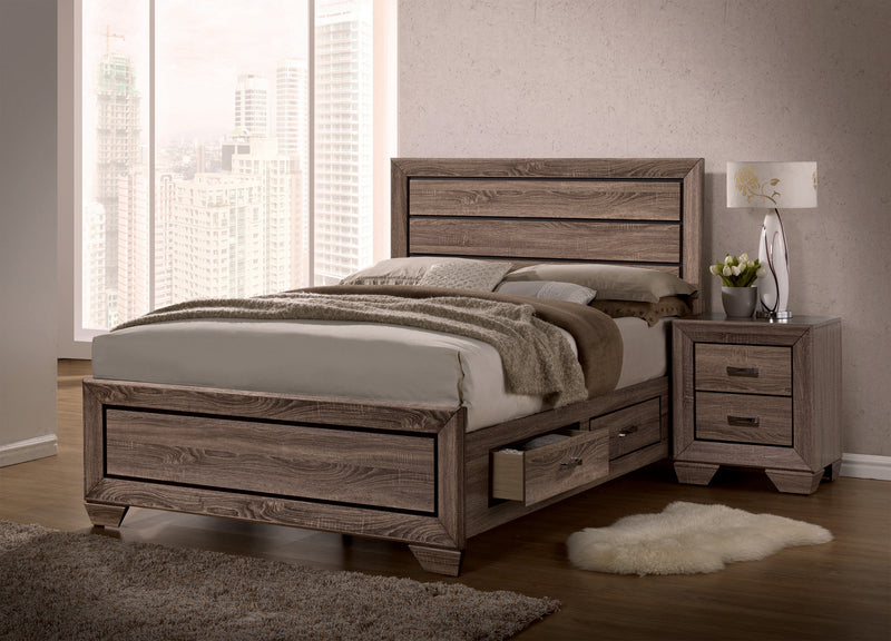 Kauffman Eastern King Panel Bed Washed Taupe