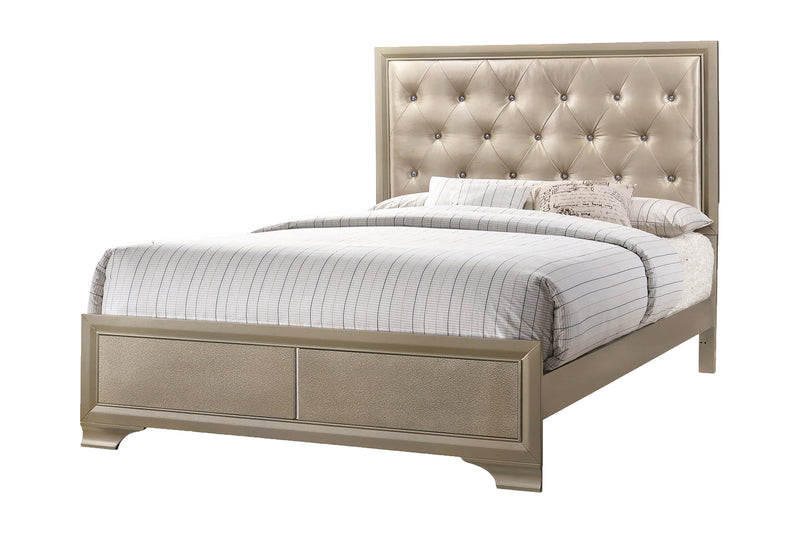 Beaumont Upholstered Queen Bed Champagne