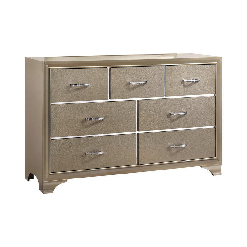 Beaumont 7-Drawer Vanity Desk With Lighting Mirror Champagne