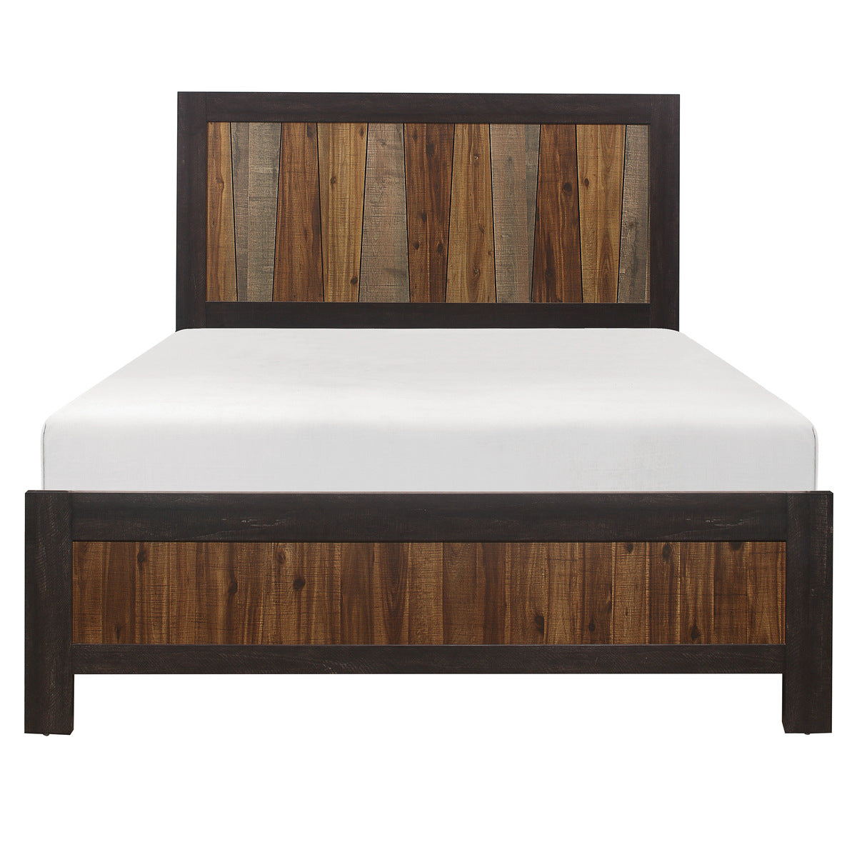 Cooper Multi-tone Wire Brushed Embossed Faux-wood Veneer, Wood And Engineered Wood Queen Panel Bed