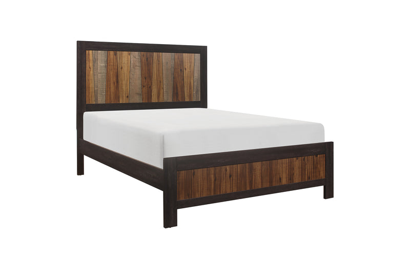 Cooper Dark Ebony And Rustic Mahogany Modern Industrial Faux-wood Veneer Youth Panel Bedroom Set