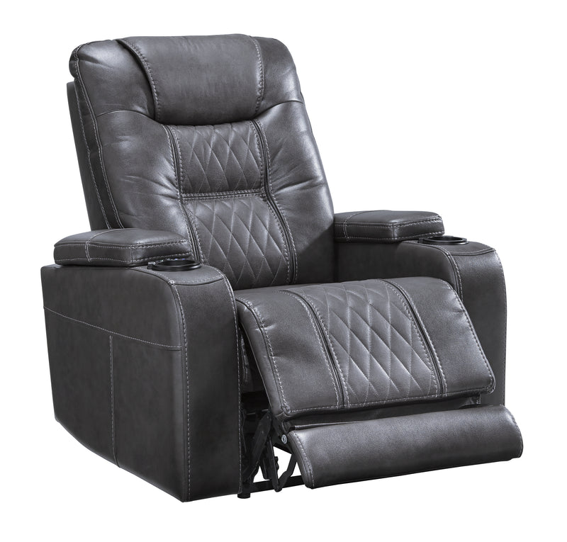 Composer Gray Faux Leather Power Recliner