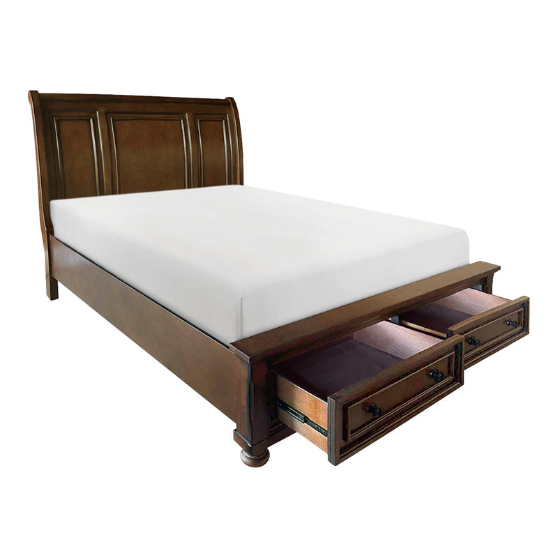 Cooper Multi Embossed Modern Faux-wood Veneer, Wood And Engineered Wood Full Sleigh Platform Bed