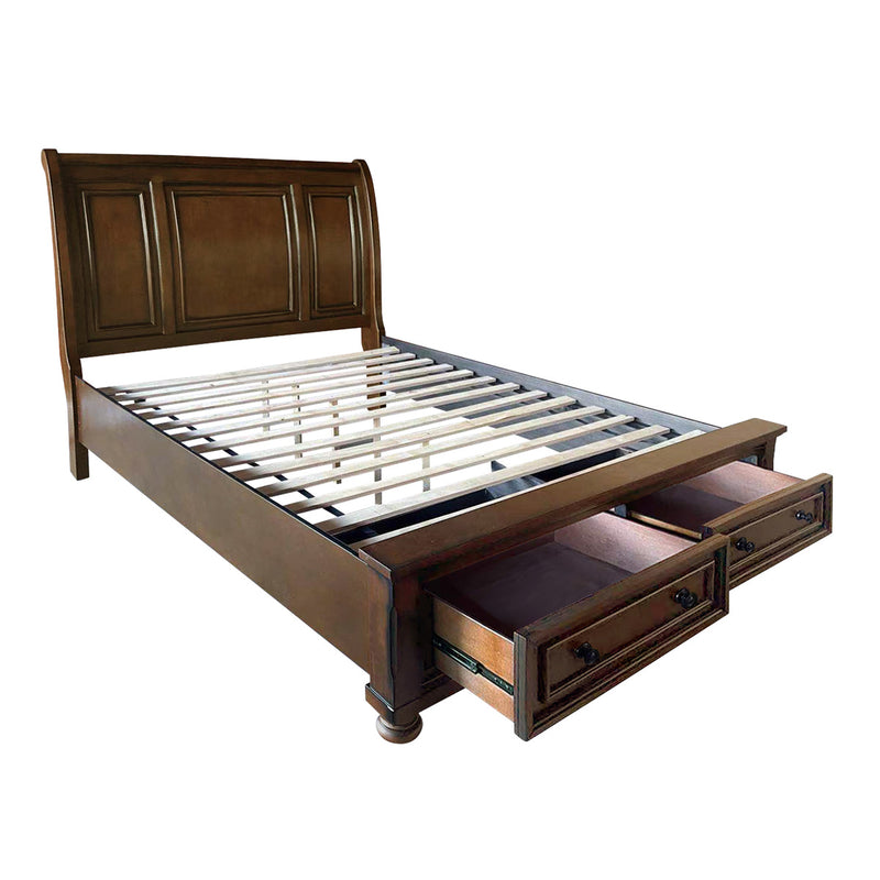 Cooper Multi Embossed Modern Faux-wood Veneer, Wood And Engineered Wood Full Sleigh Platform Bed