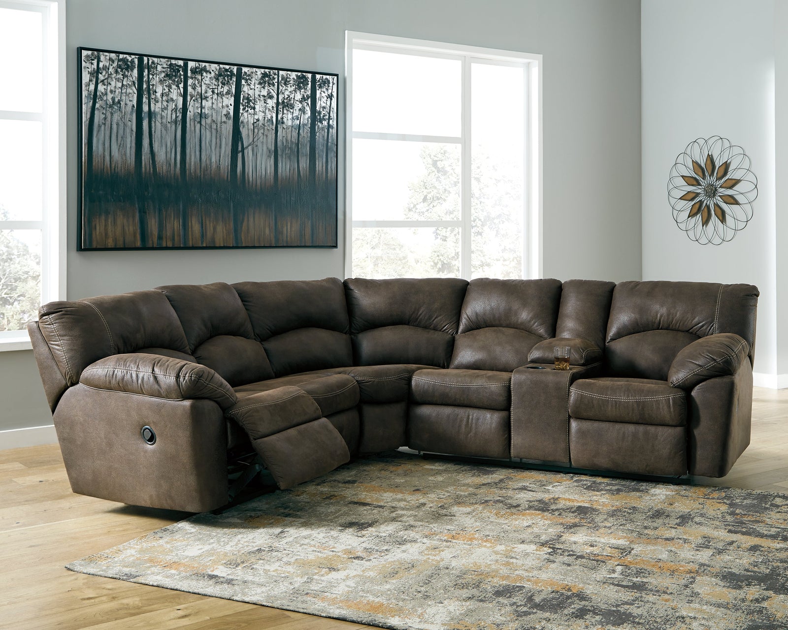 Tambo Canyon Faux Leather 2-Piece Reclining Sectional