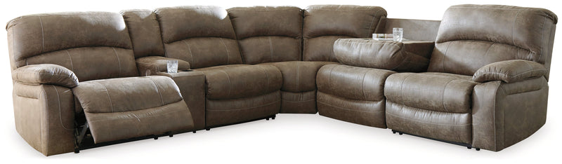 Segburg Driftwood Faux Leather 4-Piece Power Reclining Sectional