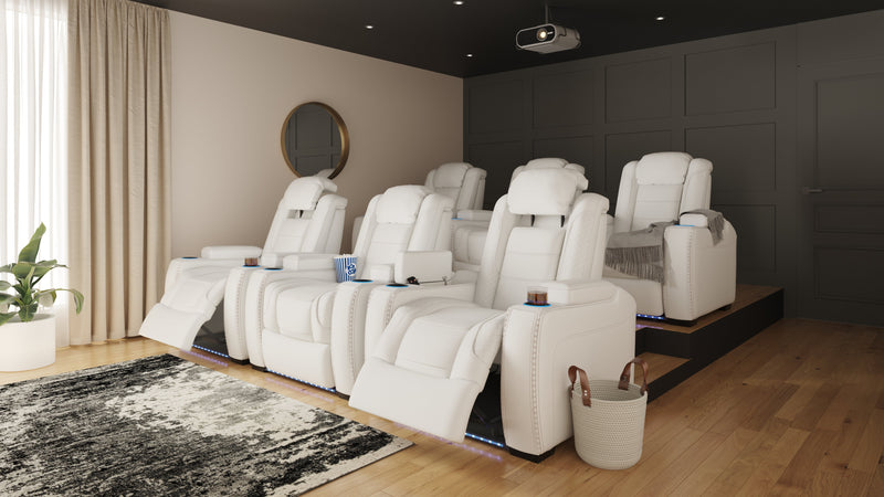 Party White Time 3-Piece Home Theater Seating