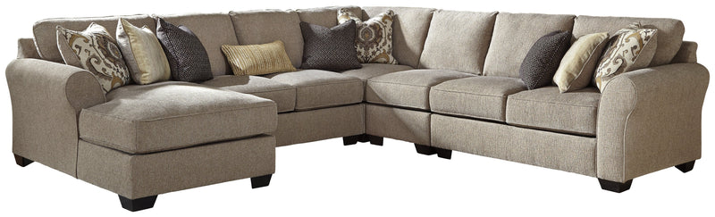 Pantomine Driftwood Chenille 5-Piece Sectional With Chaise