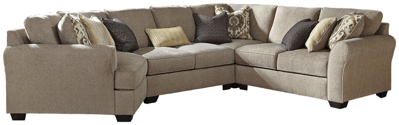 Pantomine Driftwood Chenille 4-Piece Sectional With Cuddler