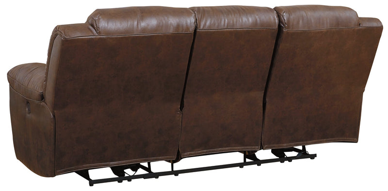 Stoneland Chocolate Faux Leather Reclining Sofa