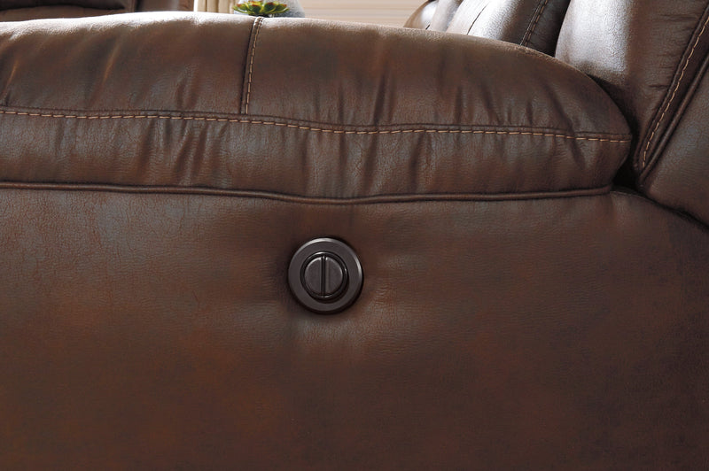 Stoneland Chocolate Faux Leather Power Recliner