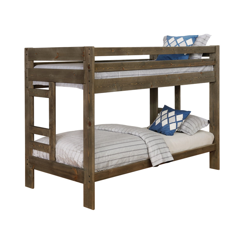 Wrangle Hill Twin Over Twin Bunk Bed Amber Wash