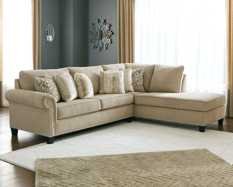 Dovemont Putty Chenille 2-Piece Sectional With Chaise 40401S1