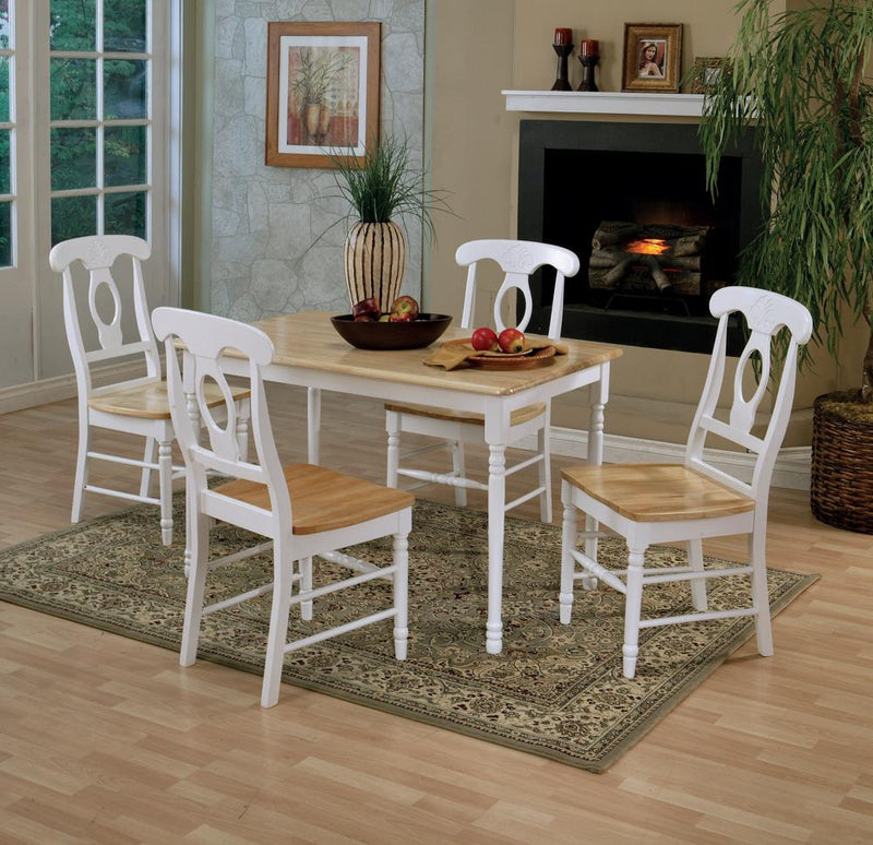 Taffee Rectangle Dining Table Natural Brown And White