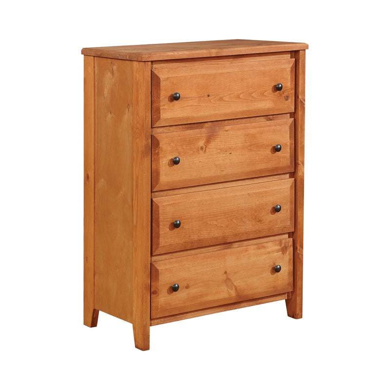 Wrangle Hill 4-Drawer Stairway Chest Amber Wash