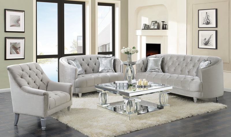 Grey Upholstered 3 Pc (Sofa+loveseat+chair) 508461-S3