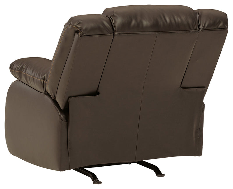 Denoron Chocolate Faux Leather Power Recliner