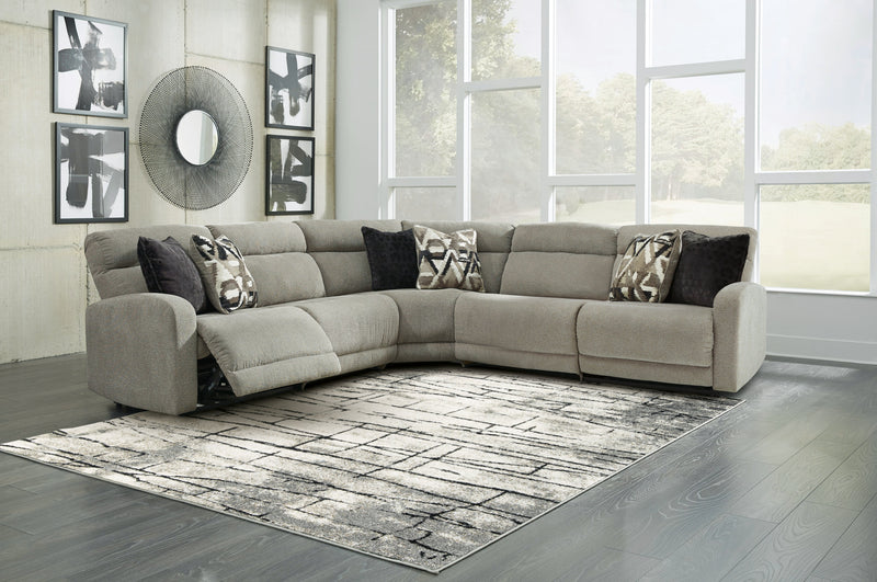 Colleyville Stone Chenille 5-Piece Power Reclining Sectional