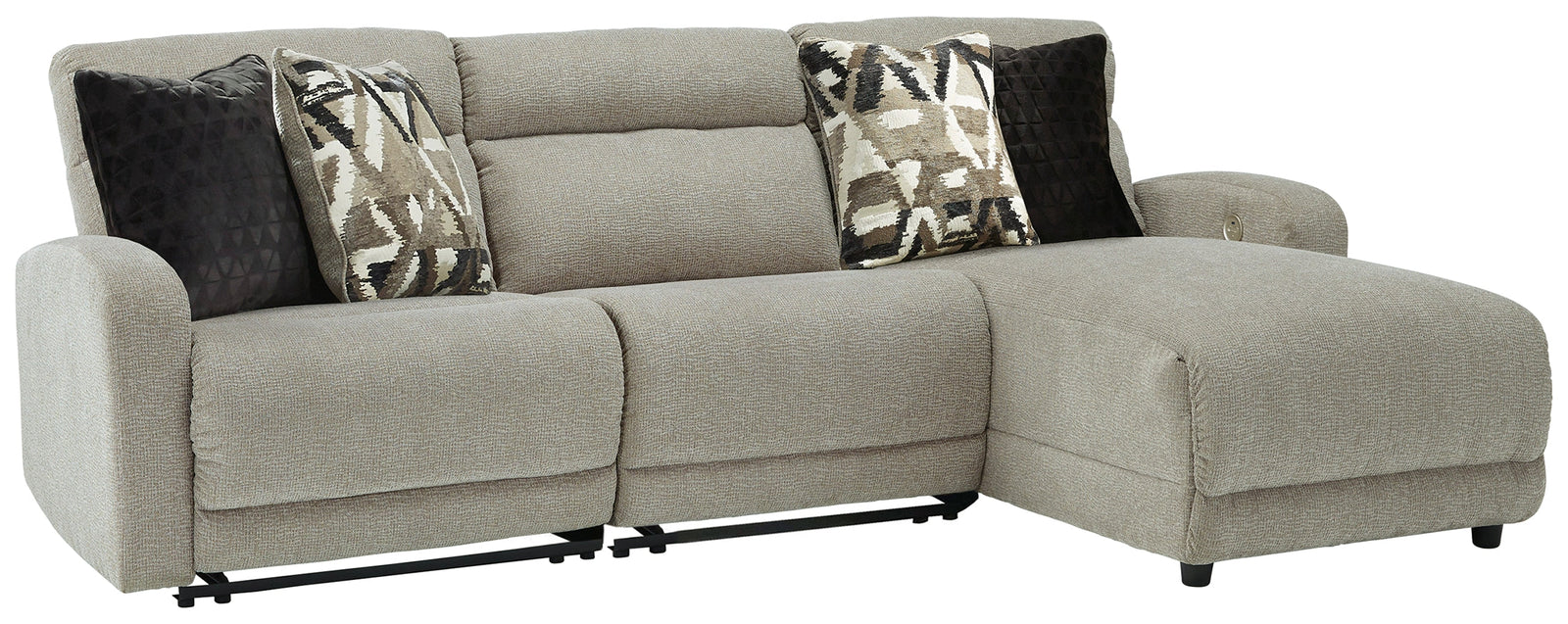 Colleyville Stone 3-Piece Power Reclining Sectional With Chaise
