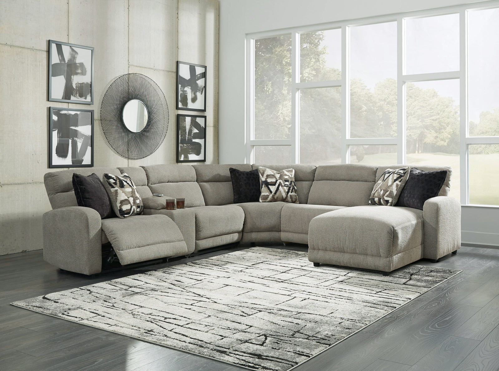 Colleyville Stone 6-Piece Power Reclining Sectional With Chaise