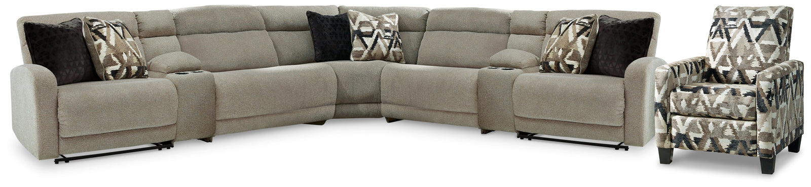 Colleyville Stone 7-Piece Sectional With Recliner