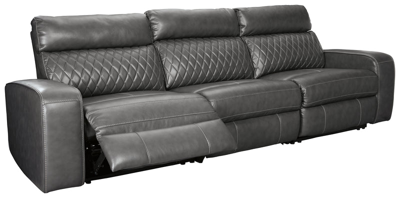 Samperstone Gray 3-Piece Power Reclining Sectional