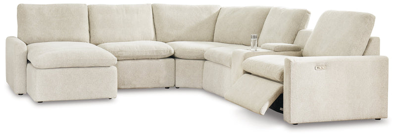 Hartsdale Linen 6-Piece Left Arm Facing Reclining Sectional With Console And Chaise
