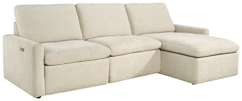 Hartsdale Linen 3-Piece Right Arm Facing Reclining Sofa Chaise