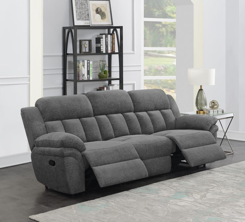Grey Upholstered Motion Sofa 609541