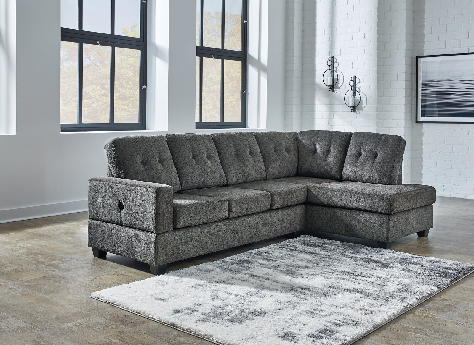 Kitler Smoke 2-Piece Sectional With Chaise