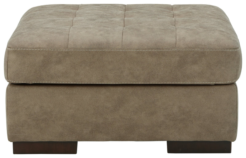Maderla Pebble Faux Leather Oversized Accent Ottoman