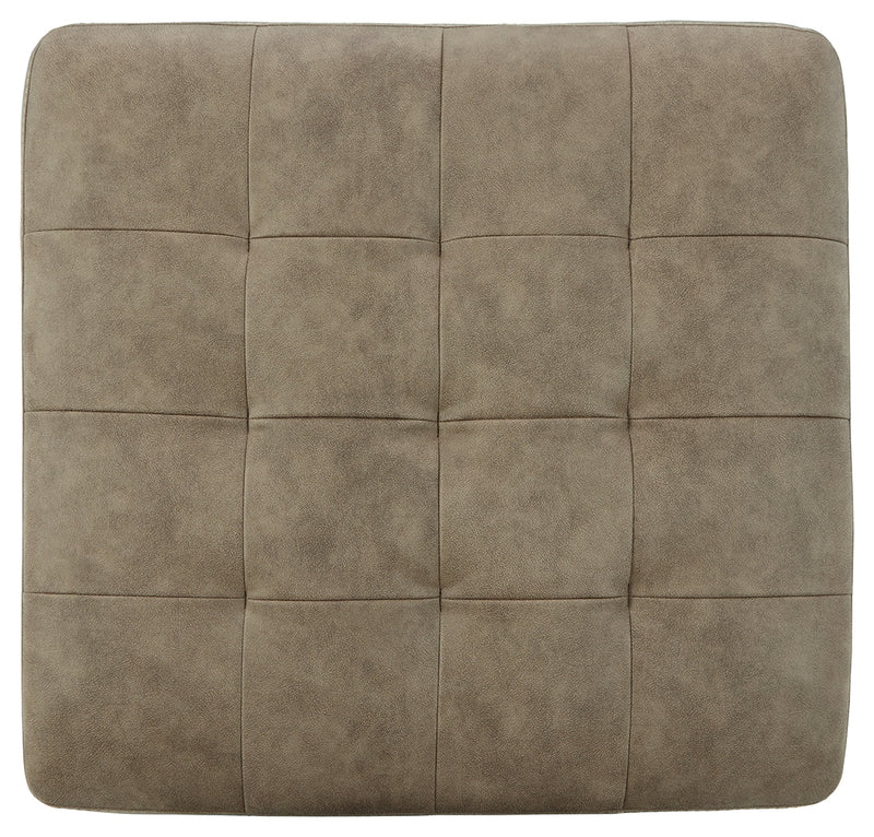 Maderla Pebble Faux Leather Oversized Accent Ottoman