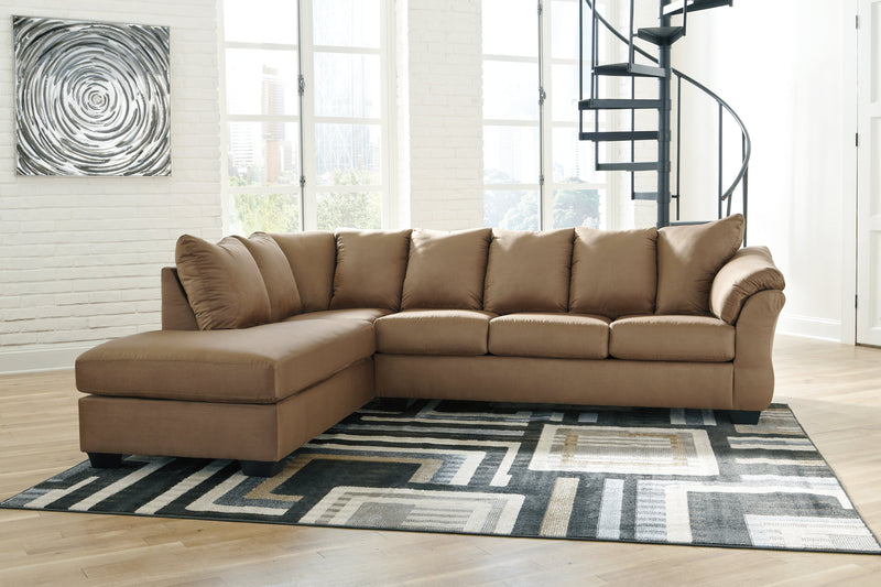 Darcy Mocha Microfiber 2-Piece Sectional With Chaise