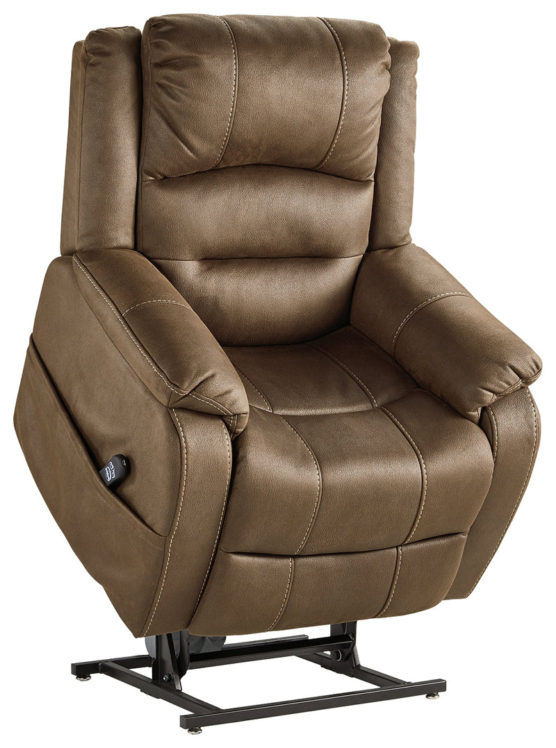Whitehill Chocolate Faux Leather Power Lift Recliner