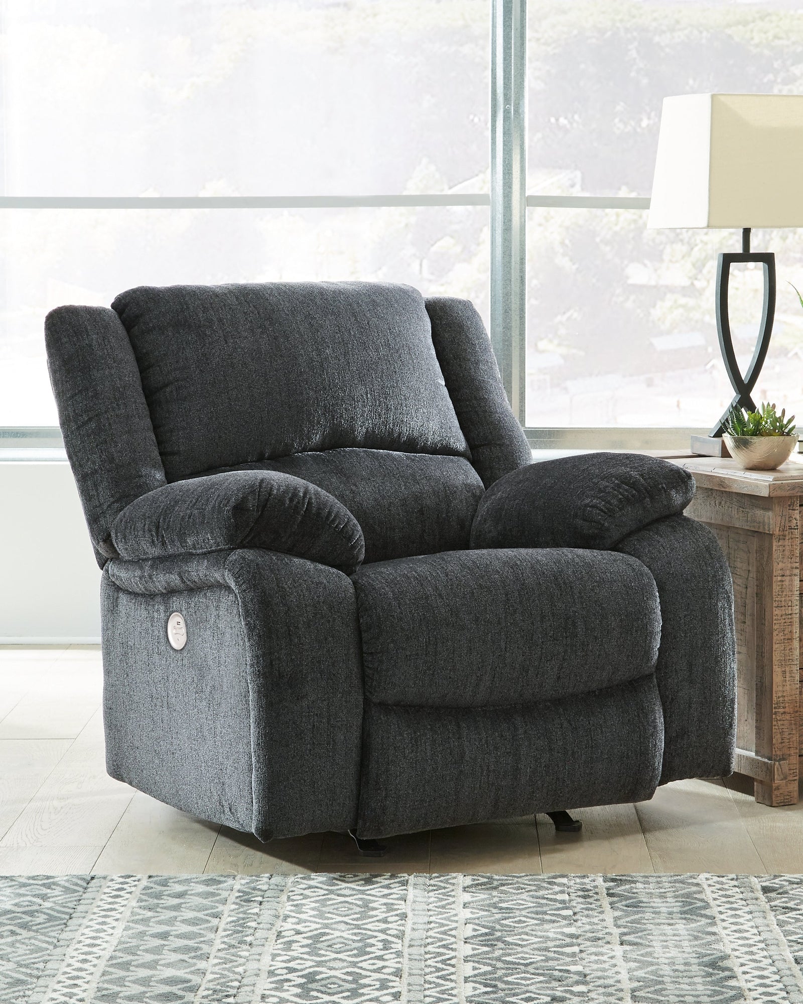 Draycoll Slate Chenille Power Recliner