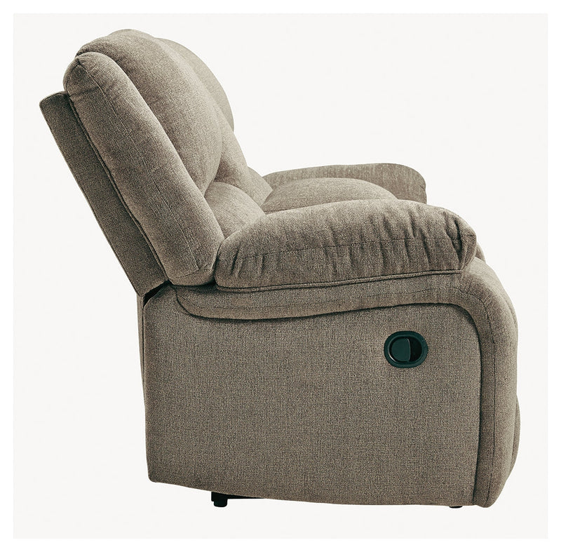 Draycoll Pewter Chenille Reclining Loveseat With Console