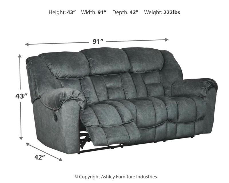 Capehorn Granite Microfiber Reclining Sofa