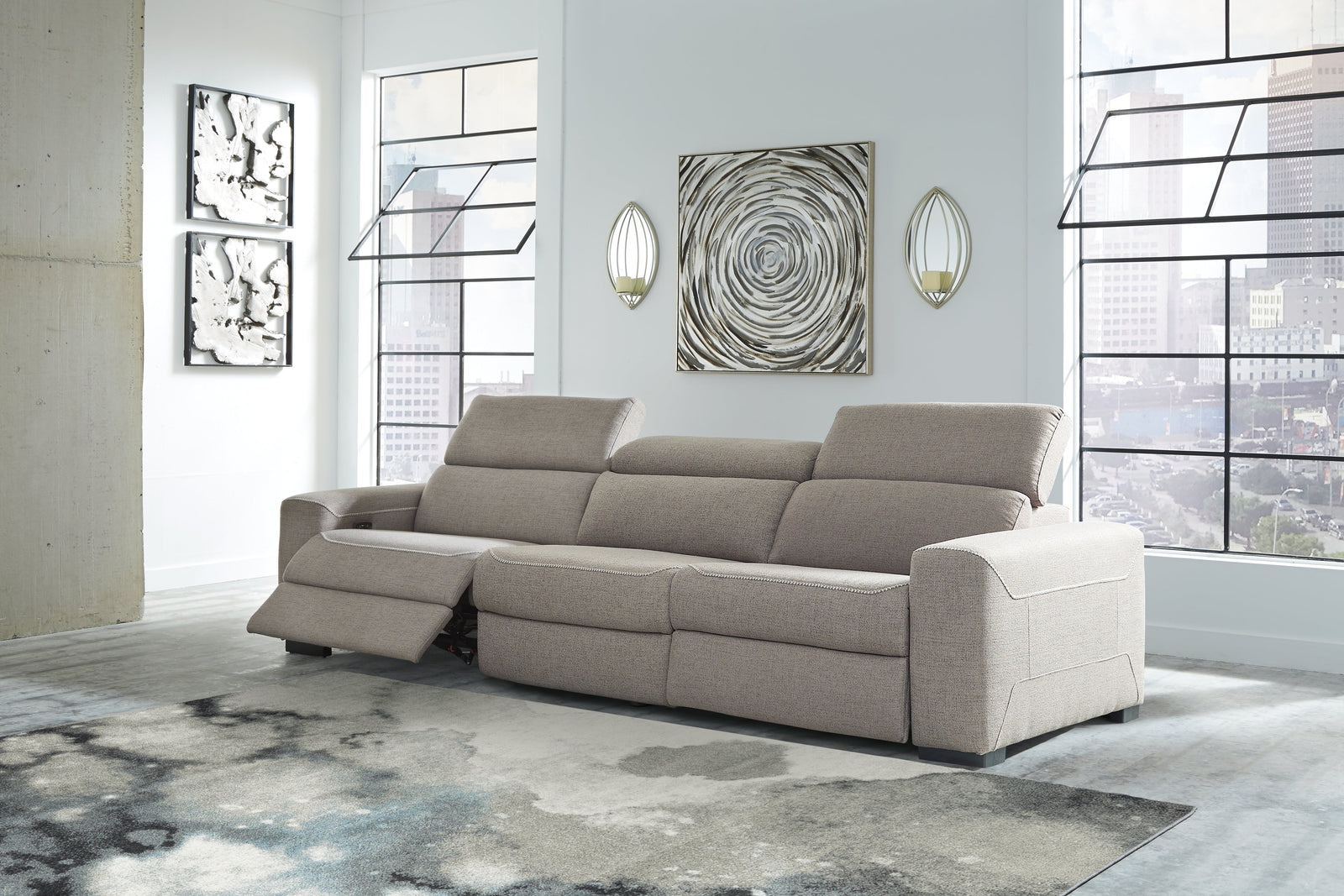 Mabton Gray 3-Piece Power Reclining Sofa