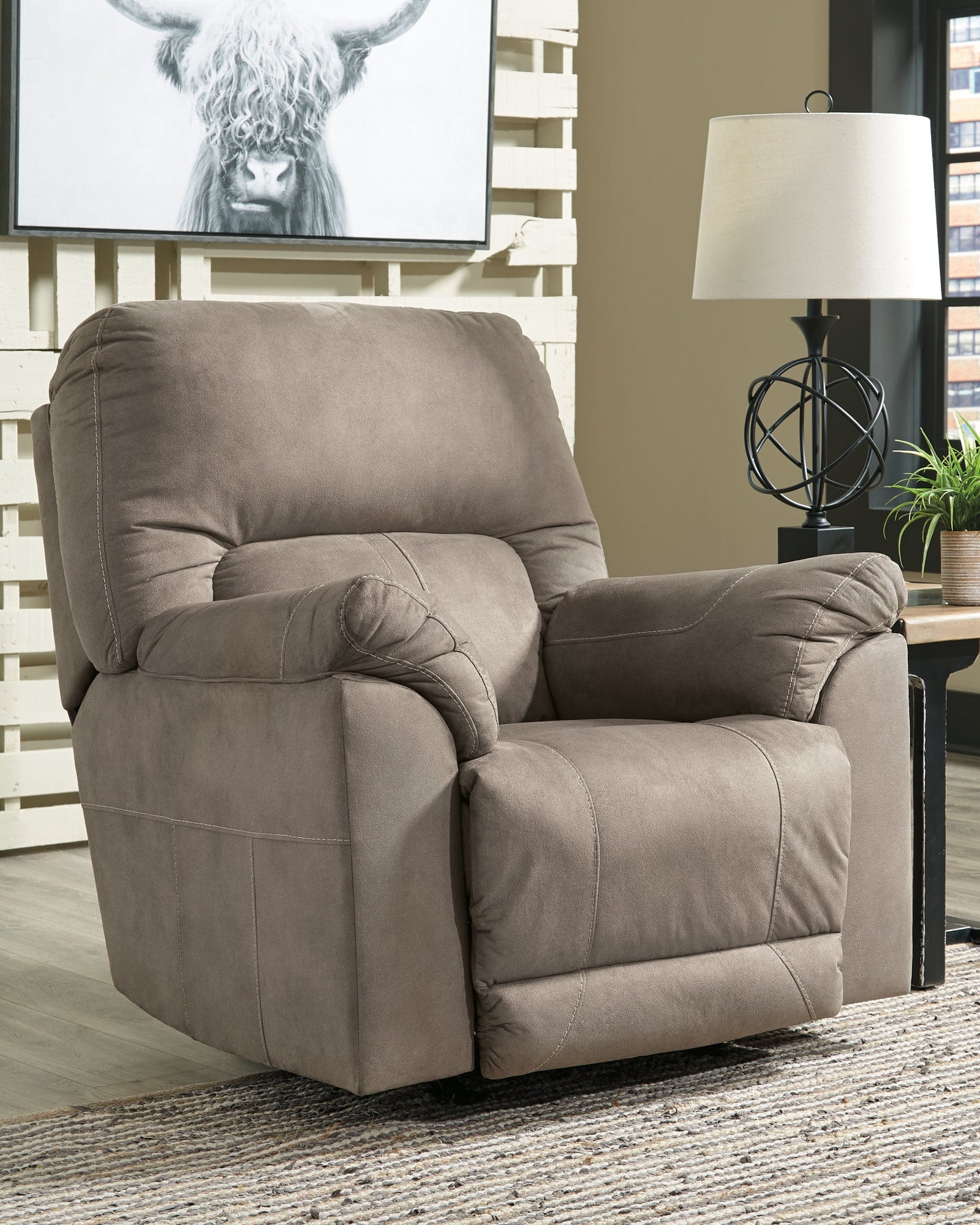 Cavalcade Slate Faux Leather Recliner