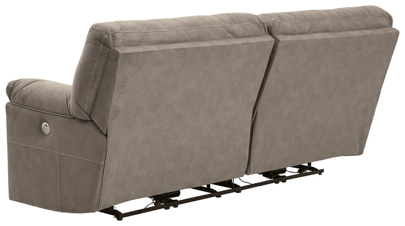 Cavalcade Slate Faux Leather Power Reclining Sofa