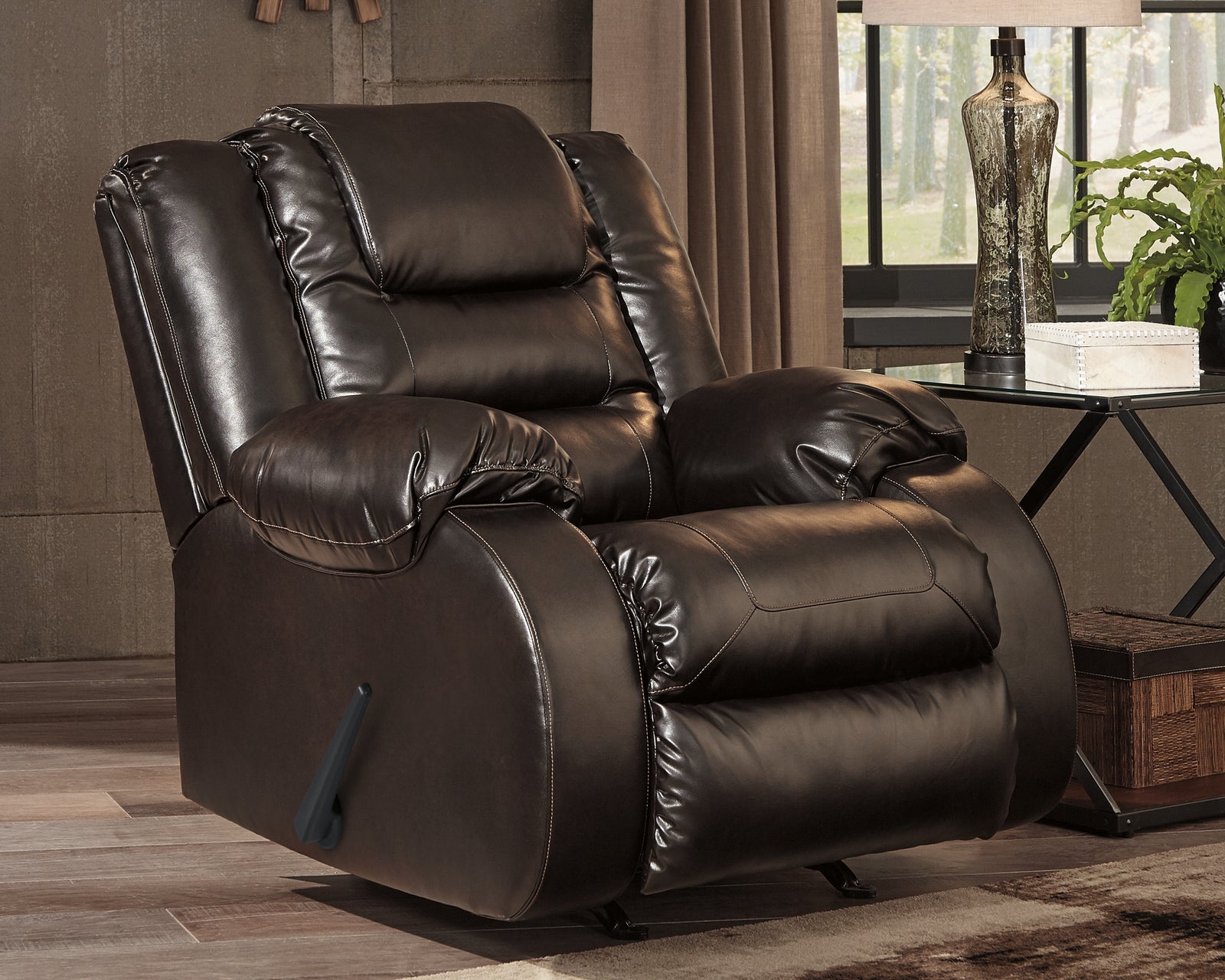 Vacherie Chocolate Faux Leather Recliner