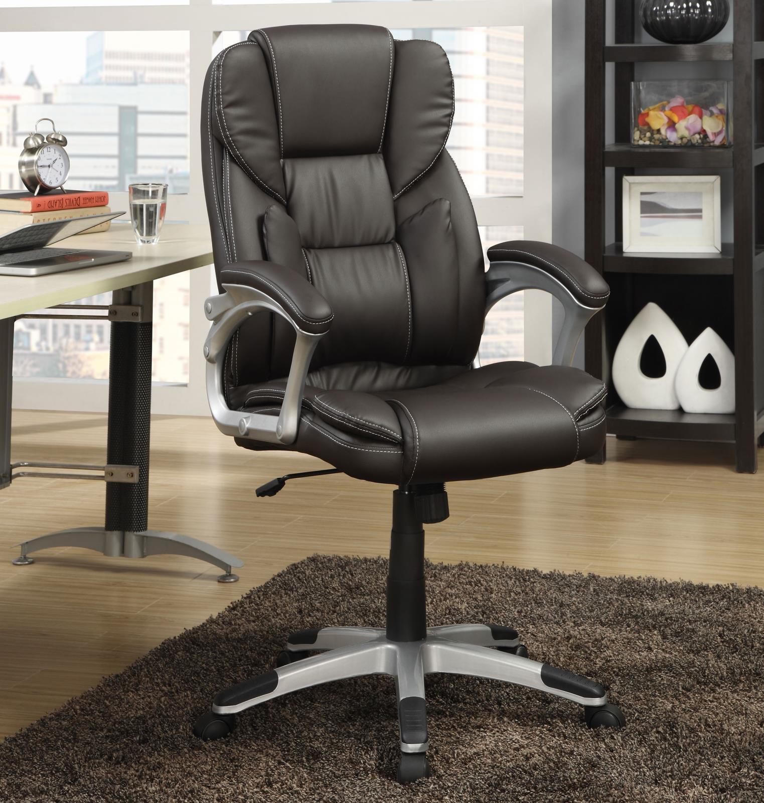 Dark Brown Upholstered Office Chair 800045