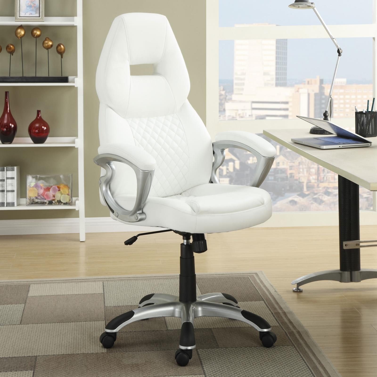 White Upholstered Office Chair 800150
