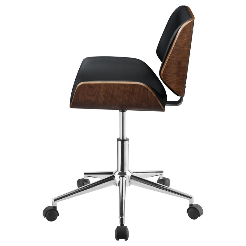 Black Upholstered With Walnut And Chrome Office Chair 800612