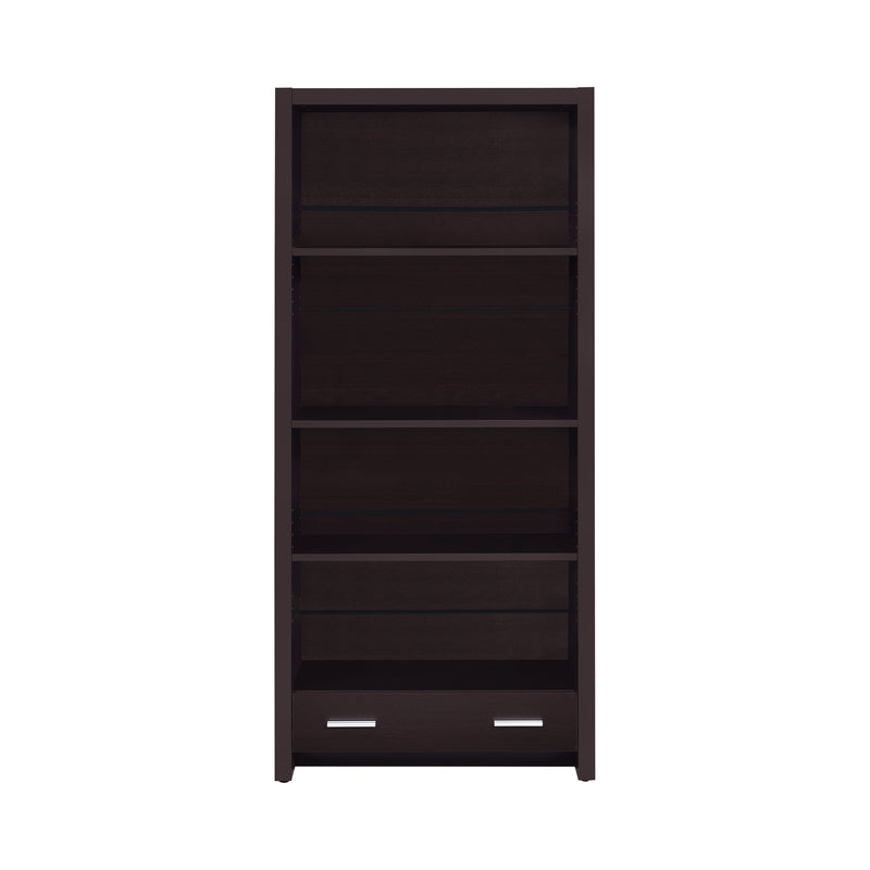Skylar 5-Shelf Bookcase With Storage Drawer Cappuccino