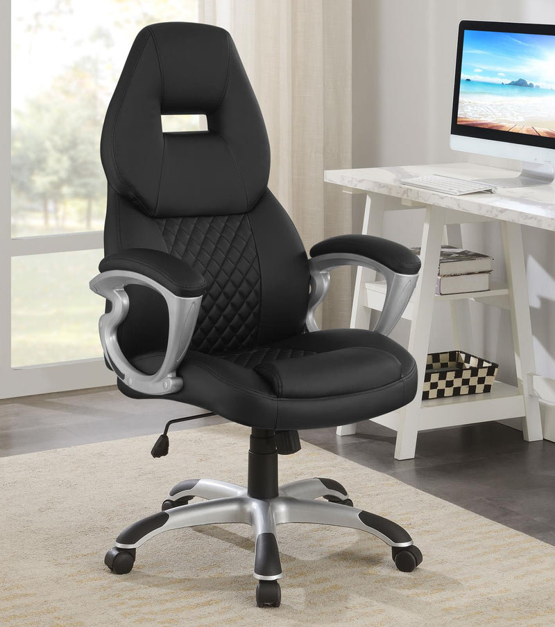 White Upholstered Office Chair 801296
