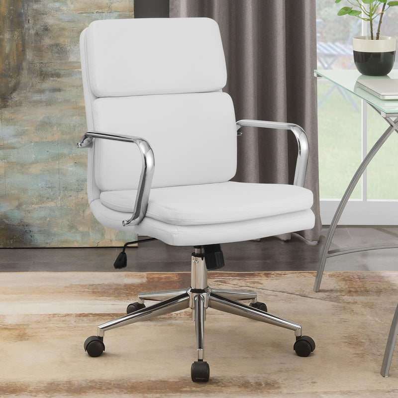 White Upholstered Office Chair 801767