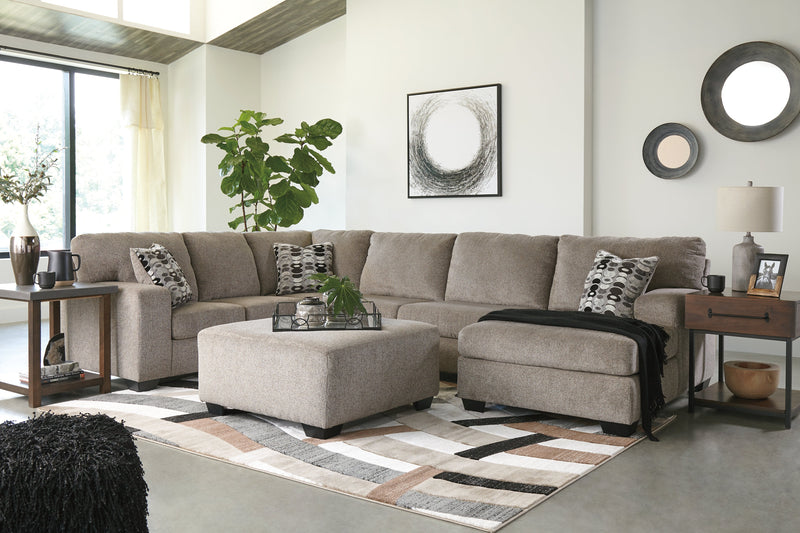 Ballinasloe Platinum Chenille 3-Piece Sectional With Chaise 80702S2