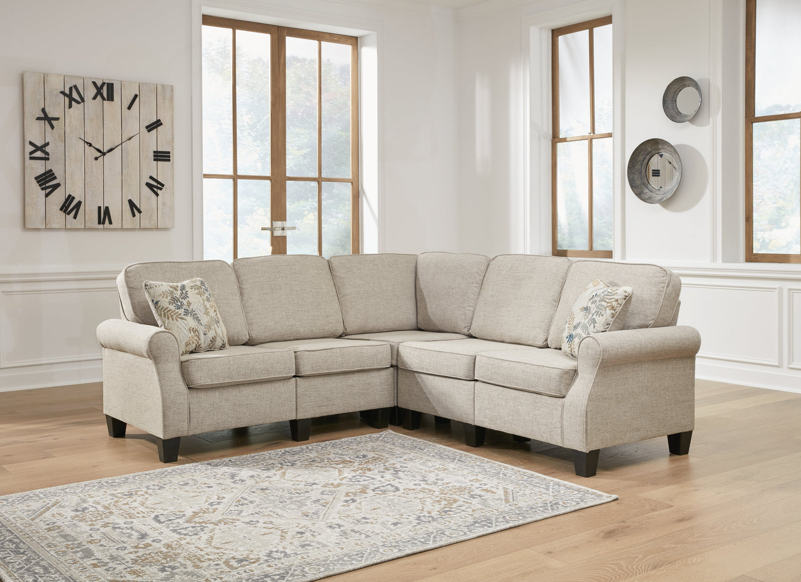 Alessio Beige Chenille 4-Piece Sectional